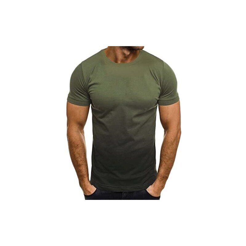 T- Shirt Basic Uomo In Cotone Elastico Blu Avion Slim Fit Girocollo Con Cucitura In Tinta Made In Italy - Foto 2