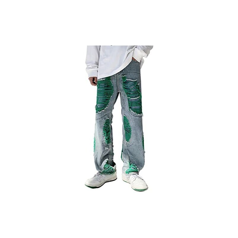 ORANDESIGNE Jeans Baggy Da Uomo Stampati Jeans Hip Hop Jeans Y2K A orandesigne-jeans-baggy-da-uomo-stampati-jeans-hip-hop-jeans-y2k-a