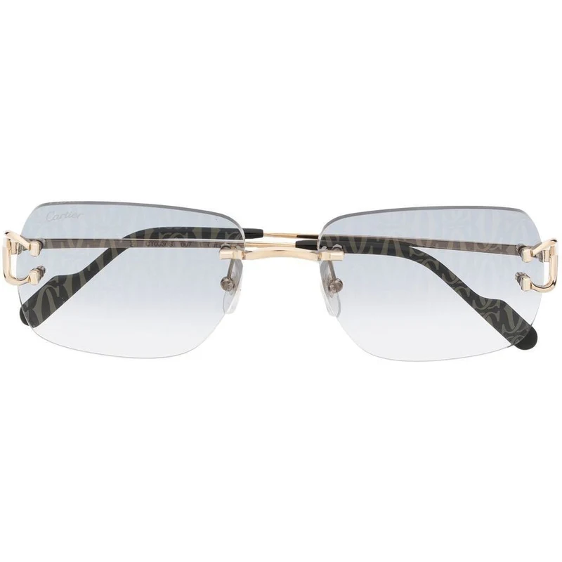 保証書付♪Cartier◆OCCHIALI DA SOLE Cartier Signature C de Cartier Blue Round Unisex Sunglasses