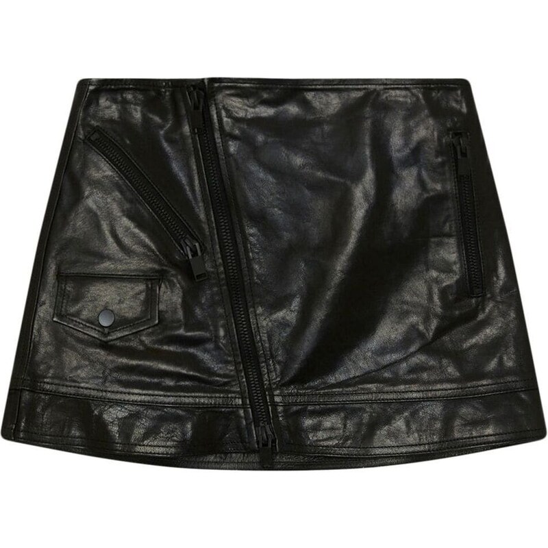 Urban Revivo - Minigonna In Pelle Sintetica Nero Slavato | ASOS