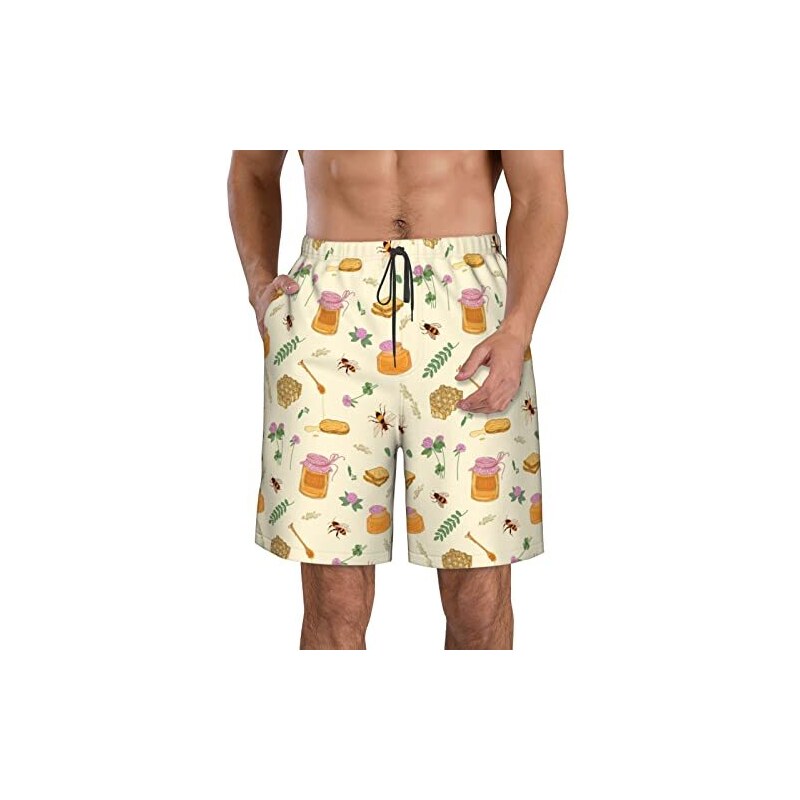 Floerns Pantaloncini Da Bagno Uomo Con Stampa Floreale Hawaiiana – Con Tasca, Vita Regolabile, Taglie S-XXL
