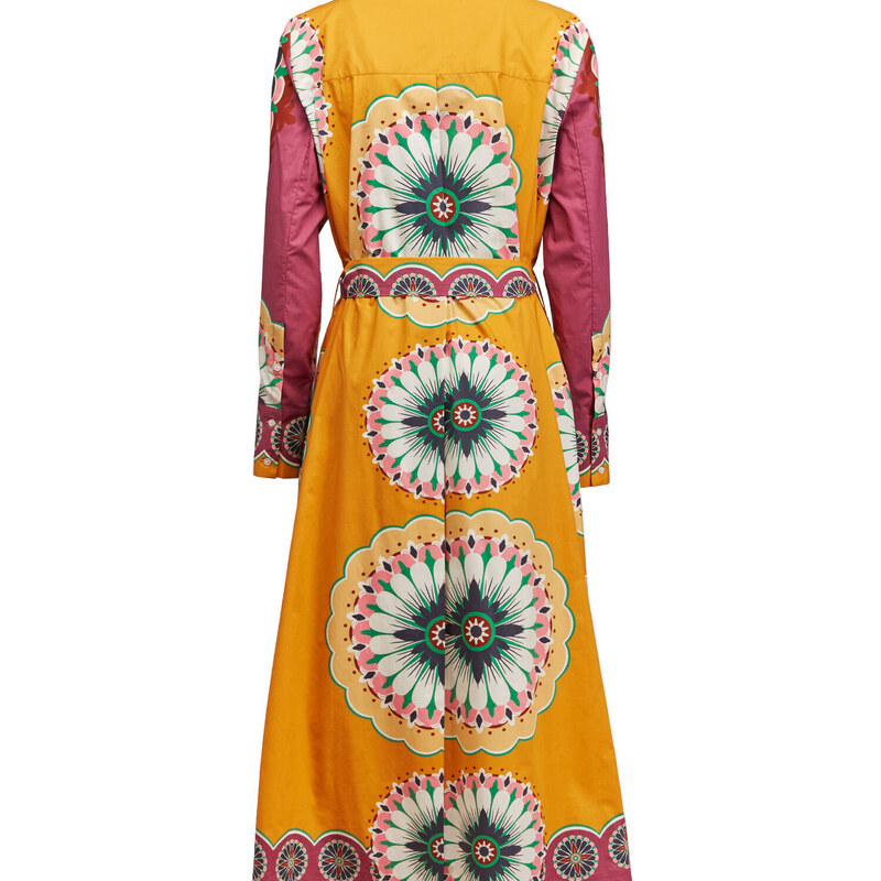 La DoubleJ Dresses gend - Sundowner Dress (Placed) Napoli Plates Placed Gold S 100% Cotton