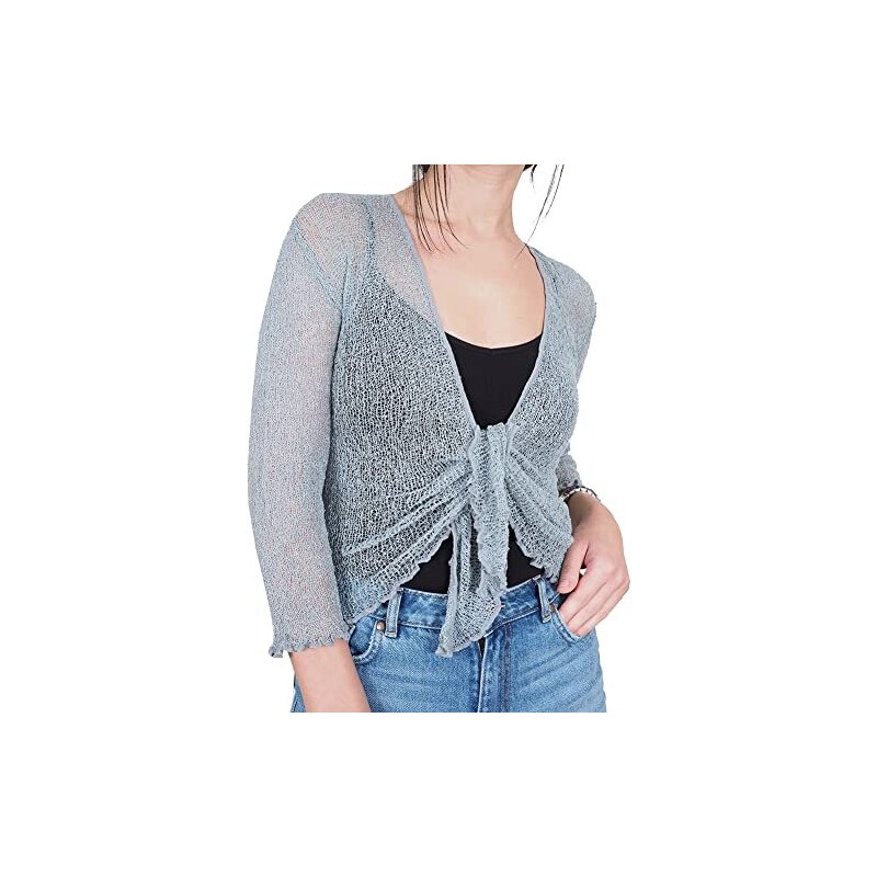 Cardigan aperto manica ampia con inserti in lurex AGE donna
