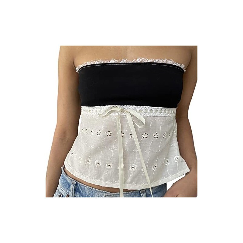 Damen Crop Top Mit Spitze - Y2k Style Für Den Sommer | Rückenfrei & Elegant