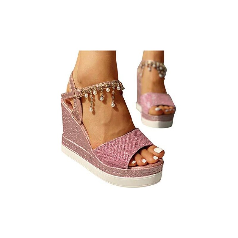 SOCCX Sandali con Plateau Donna Blu Beige Vintage (EU 38