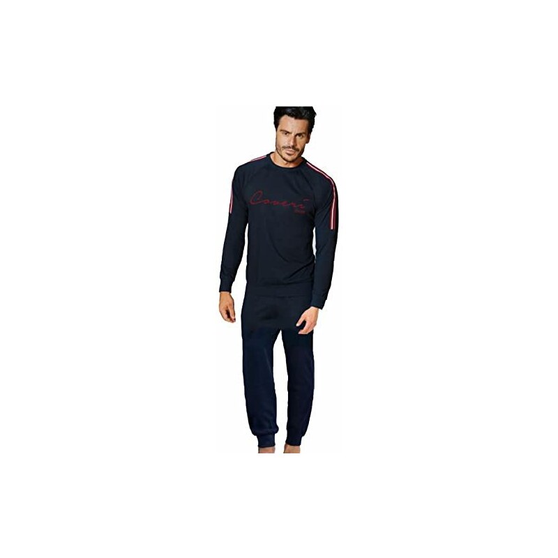 Pyjama Homme Long BLUMSFIELD - Haut Multicolore & Pantalon Bleu - 100% Coton - Neuf Avec étiquettes