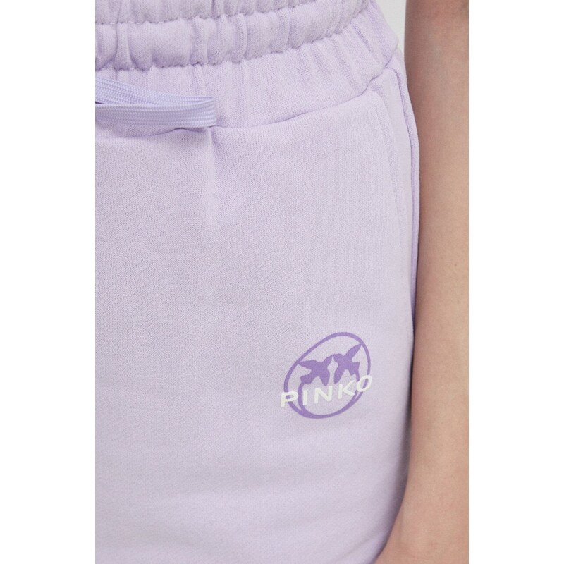 Pinko pantaloncini in cotone colore violetto