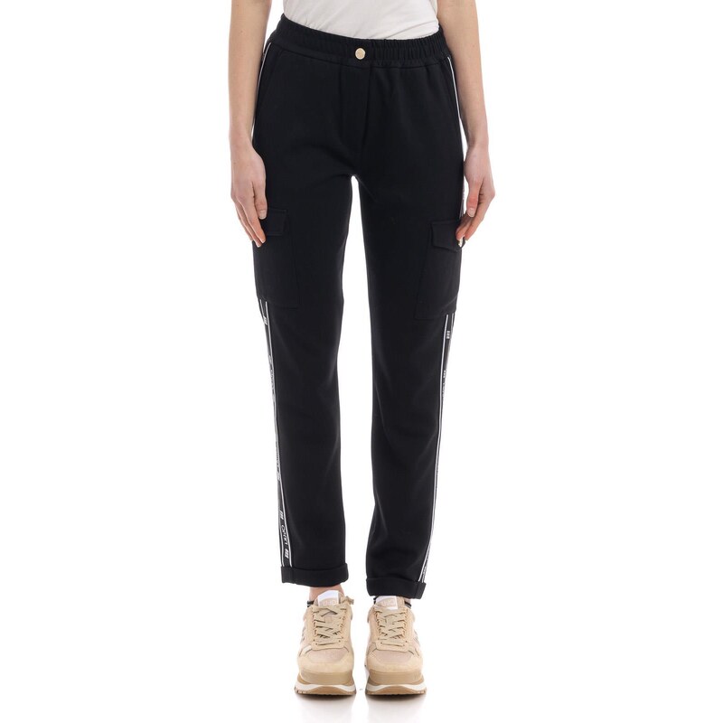 Liu Jo felpa donna strass con cappuccio nero