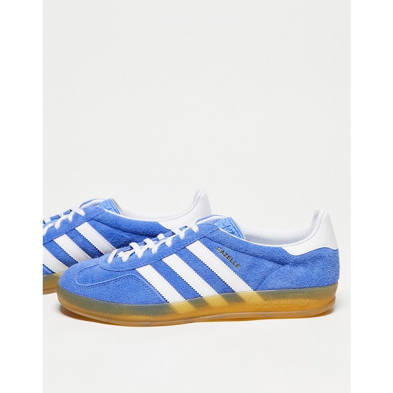 Adidas Originals - Gazelle Indoor - Sneakers azzurre con suola in gomma ...