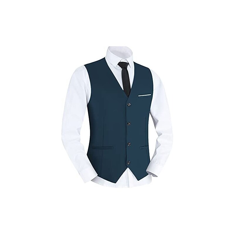 Gilet classico con risvolto verde a quadri in tweed