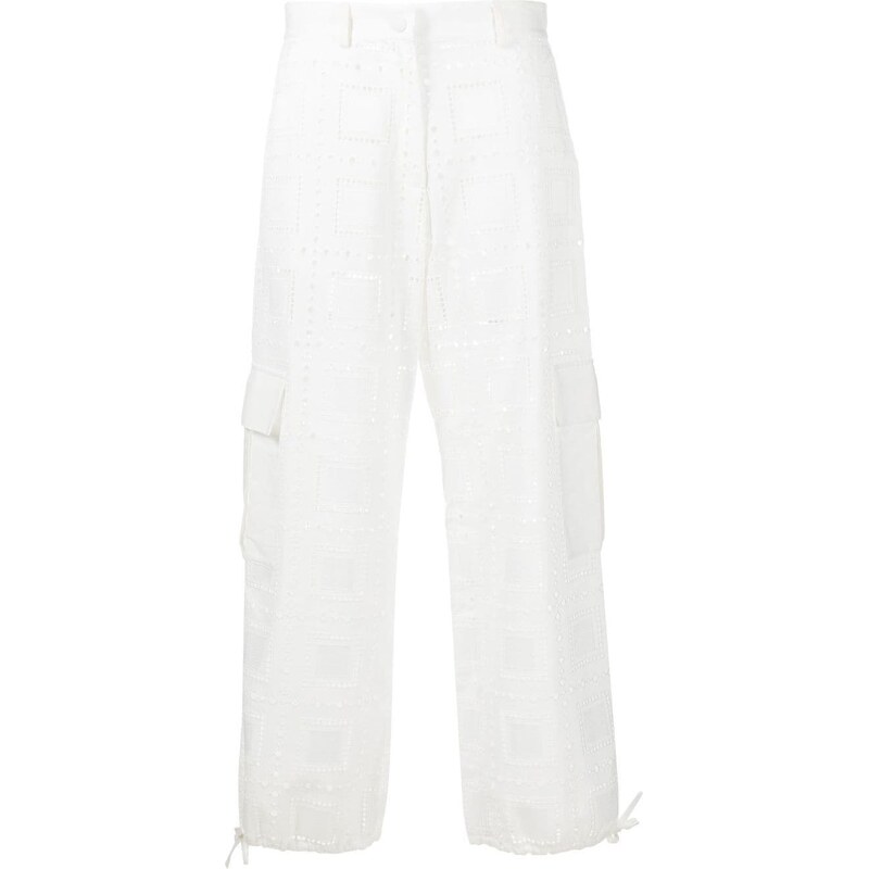 Emsmorn Pantaloni Uomo Con Rivestimento Teflon, Colore Bianco, Vita 46, Lunghezza Gamba 29, Modello Ciotole
