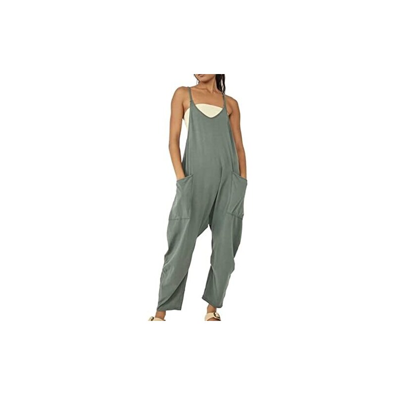 Salopette Donna Estiva Morbida Big Pants Moda Overall Donna Jumpsuit Monopezzi Larga Gamba Taglie Forti Con