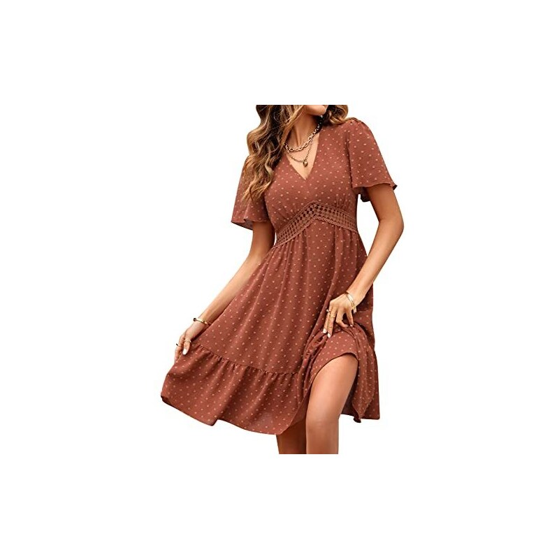 BIKETAFUWY Vestiti Moda Sexy Vintage Donna Estivo Casual Abito Da Spiaggia Dress Manica Corta