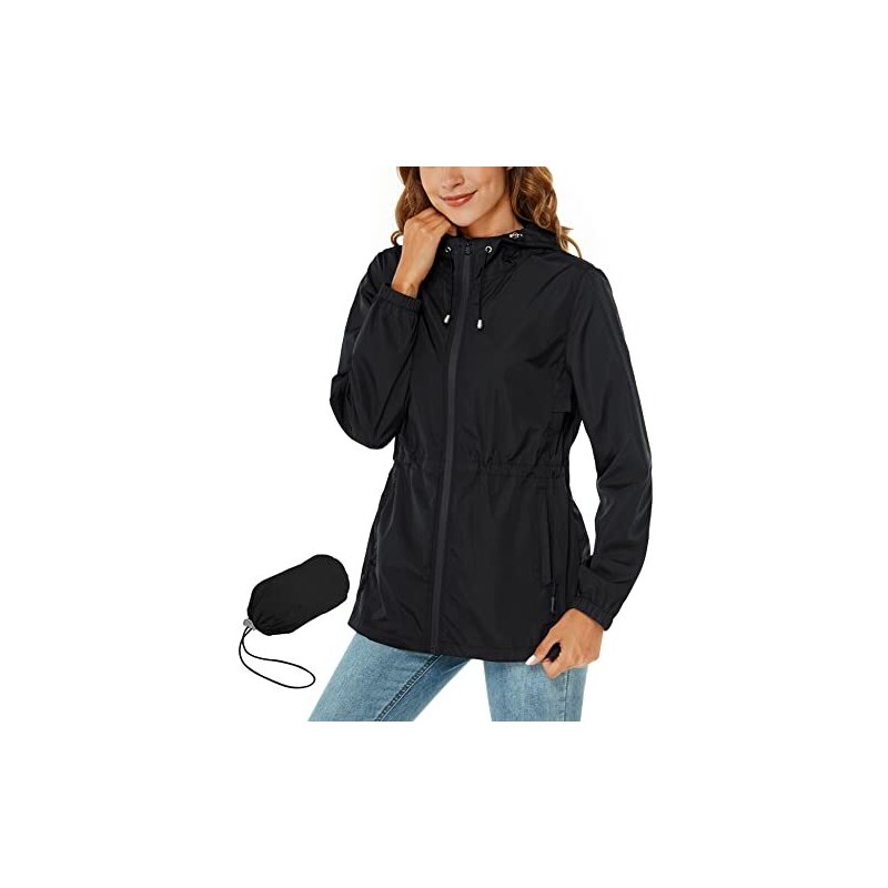 Giacca Impermeabile Donna Leggera Rapbin - Trench Pieghevole Con Cappuccio Per Outdoor - Foto 8