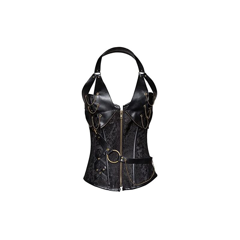 WLFFW Corsetto Sottoseno Gotico Corpetto Steampunk Con
