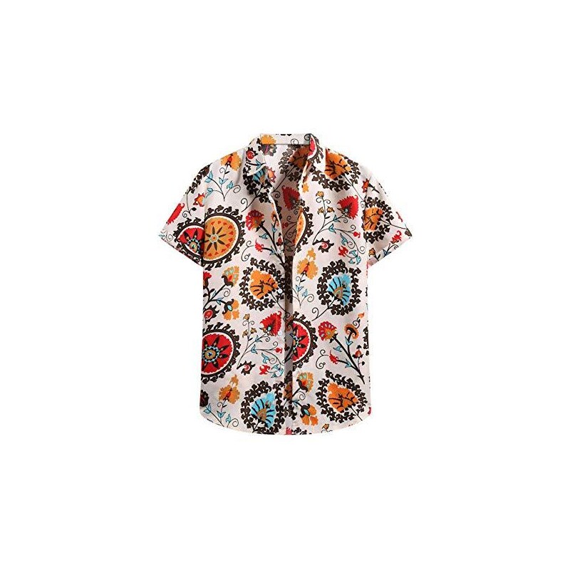 Camicia Hawaiana Uomo Cromoncent – Maniche Corte Colletto Cubano – Stampa Floreale Rosa – Taglia 3XL – Estate Spiaggia - 2