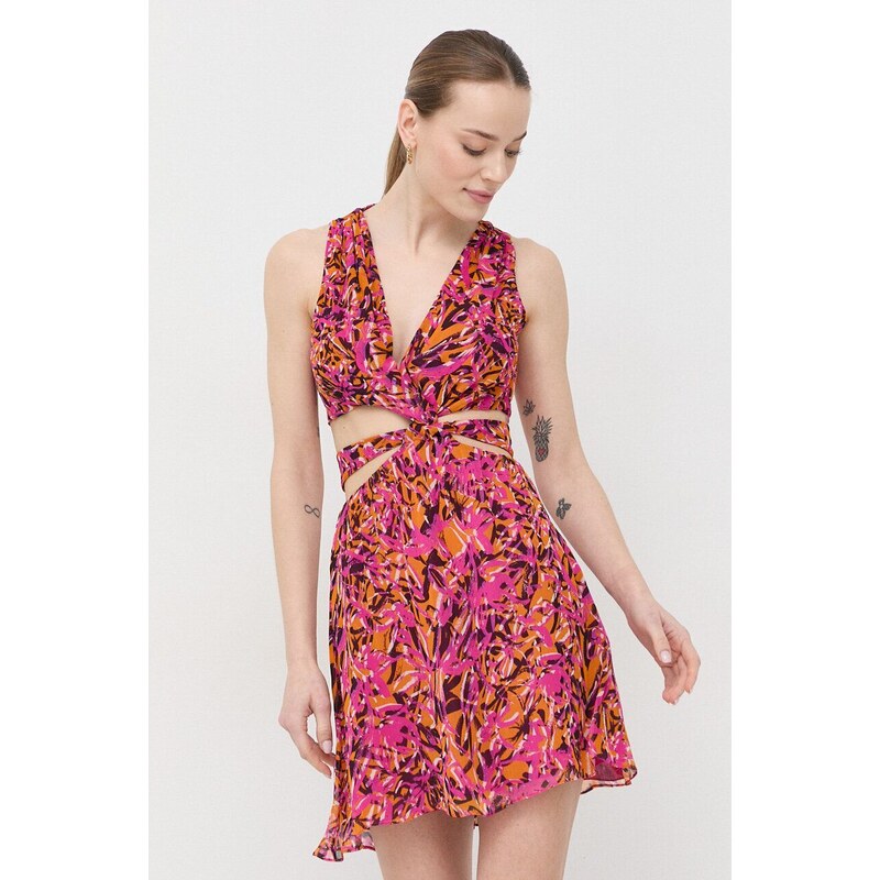 Pepe Jeans Patrizia Abito Corto In Crêpe Con Scollo A V Incrociato - Donna