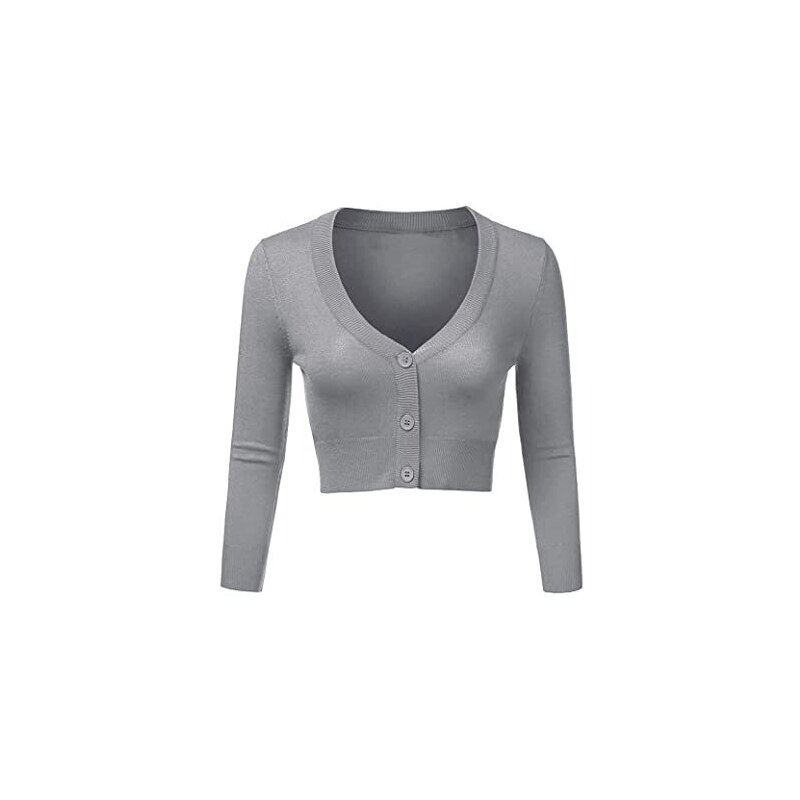Aottori Coprispalle Donna Cardigan Maniche Lunghe Corto Bolero con Bottoni  a Maglia con Scollo a V Elegante Giacca Corta Matrimonio per Primavera