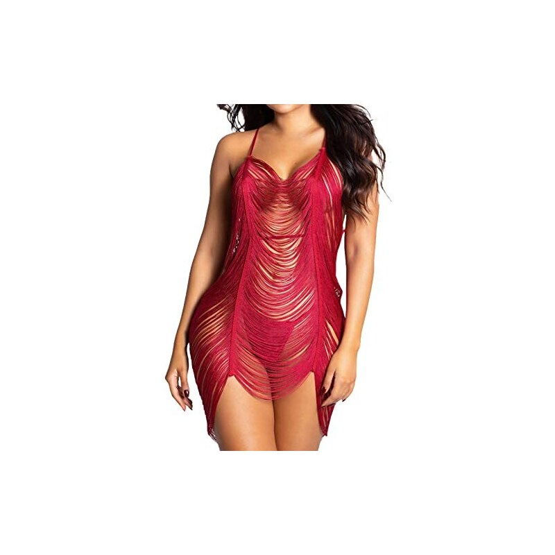 Body Intimo Donna Sexy In Rete Con Maniche - Lingerie Trasparente Per Serate Hot - Foto 9