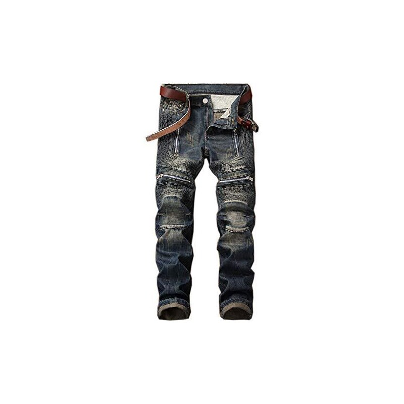 Jeans a righe laterali da uomo pantaloni a mata ... – Vicedeal