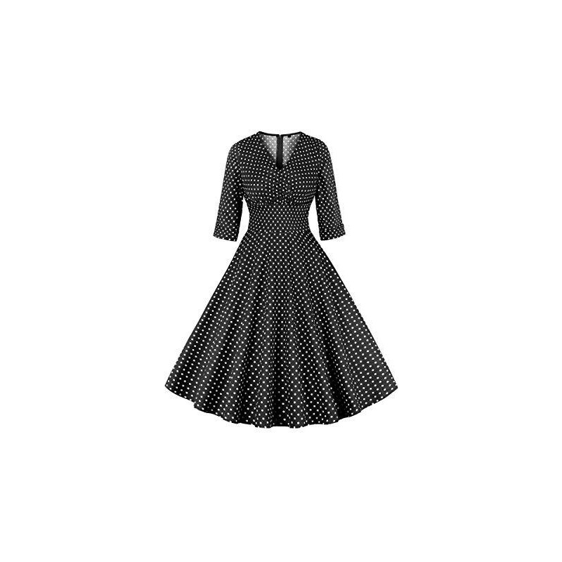 Acquista Abito svasato da donna in rete con spalla lunga manica svasata Abiti midi vintage Festa per feste Abbigliamento casual Nero Borgogna in Italia a partire da 20