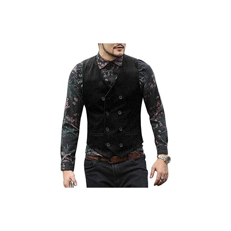 Giacca Uomo In Velluto A Coste Doppio Petto - Slim Fit, Stile Vintage Casual, Per Autunno, Business Ed Eventi