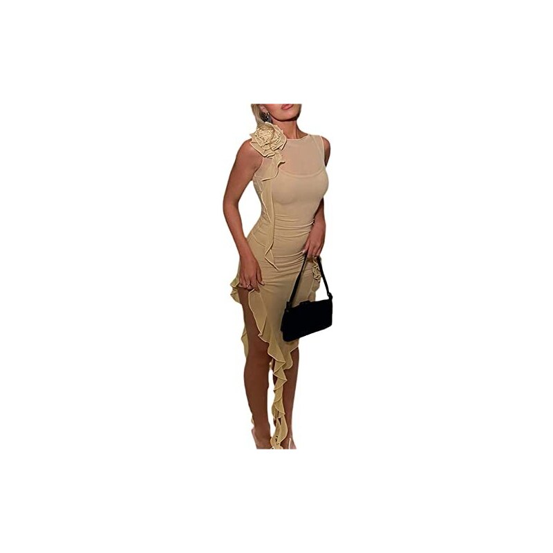 Maxi Abito Lungo Stampa Volant Estivo IBIZA - Oversize Aderente Taglie 44-46-48, Nuovo T941 - Foto 4