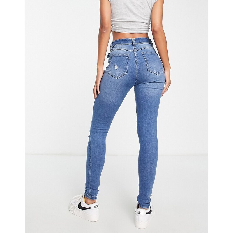 Parisian - Jeans skinny blu medio con cintura