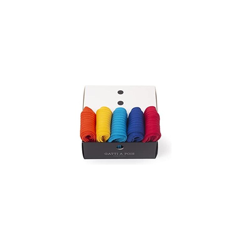 GATTI A POIS Box 3 Calze Lunghe Uomo Puro Filo Di Scozia Rosso – Lavorazioni Liscio, Costine E Piquet – Made In Italy, Rimaglio A Mano - 2