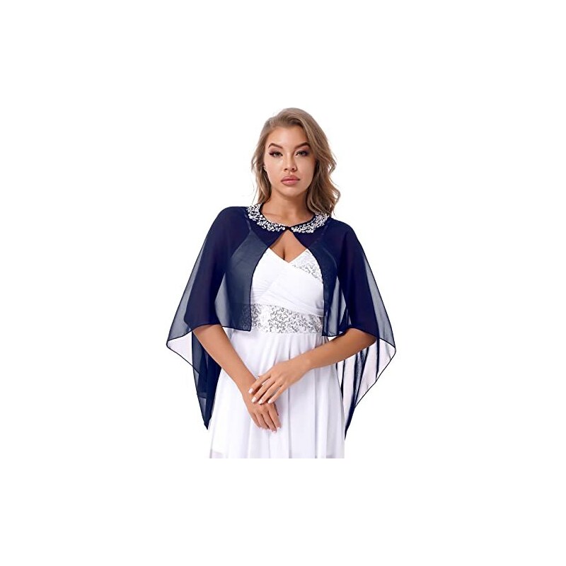 Coprispalle Donna Elegante Estivo Cardigan Cerimonia Leggero Bolerino Trasparente Argento Giacca Estiva Cipria Aperto Bolero Coprispalle Sposa Mezza Manica - Foto 2