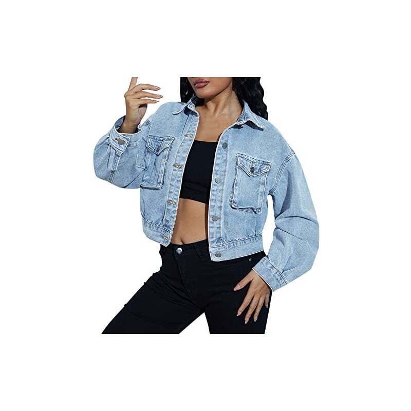 Shownicer Giacca Bomber Donna Leggera – Manica Lunga, Tinta Unita, Zip, Blouson Da Transizione Per Primavera E Autunno