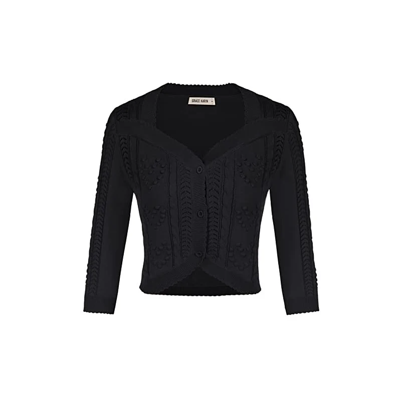 Bolero In Velluto Vintage Per Donna – Coprispalle Con Maniche 3/4 – Cardigan Aperto Scollo A V Foderato – Elegante Giacca Leggera - 2
