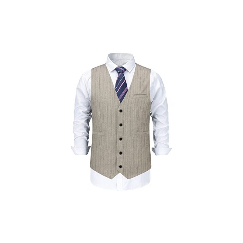 Gilet Uomo Formale Da Abito E Smoking - DONGD, Scollo A V, 3 Tasche, Cinturino Regolabile