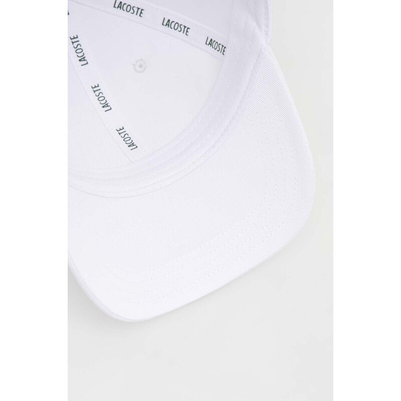 Lacoste berretto da baseball in cotone colore bianco