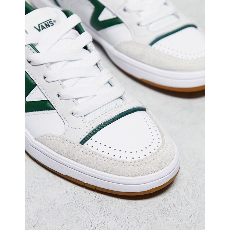 Vans - Lowland - Sneakers bianche e verdi con suola in gomma-Bianco