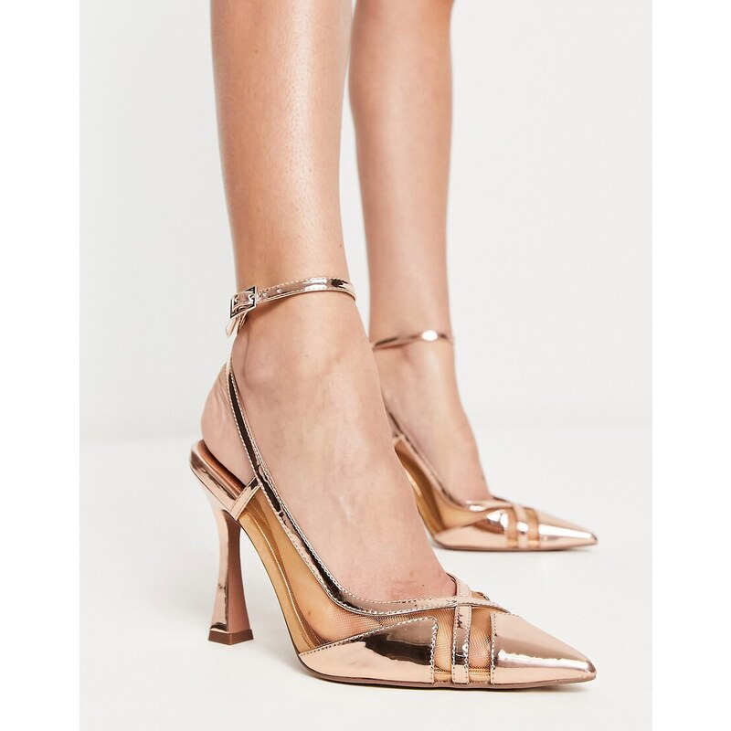 Scarpe con tacco oro rosa new arrivals