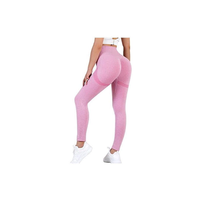 JINSUO Leggings A Vita Alta Sexy Da Palestra Pantaloni Senza Cuciture Fee Push Up Fitness - Foto 5