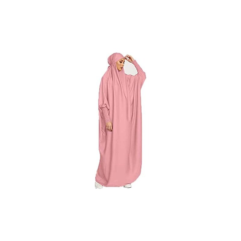 Khimar Islamico 2 Pezzi &ndash; Abito Da Preghiera Caftano Nero Con Hijab, Taglia 2XL
