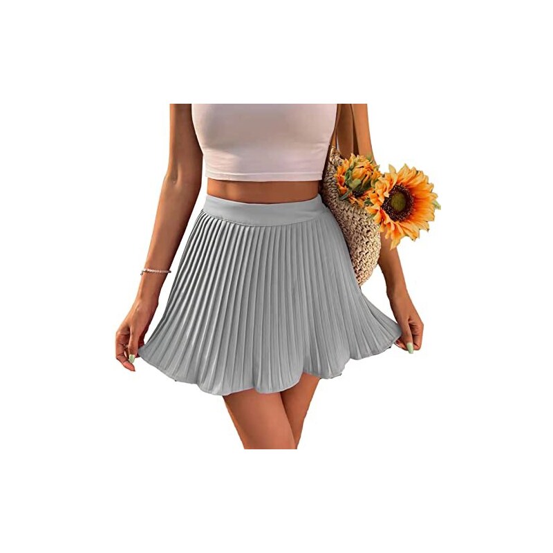 Greensen Minigonna da Donna Elastico a Vita Alta Minigonne a