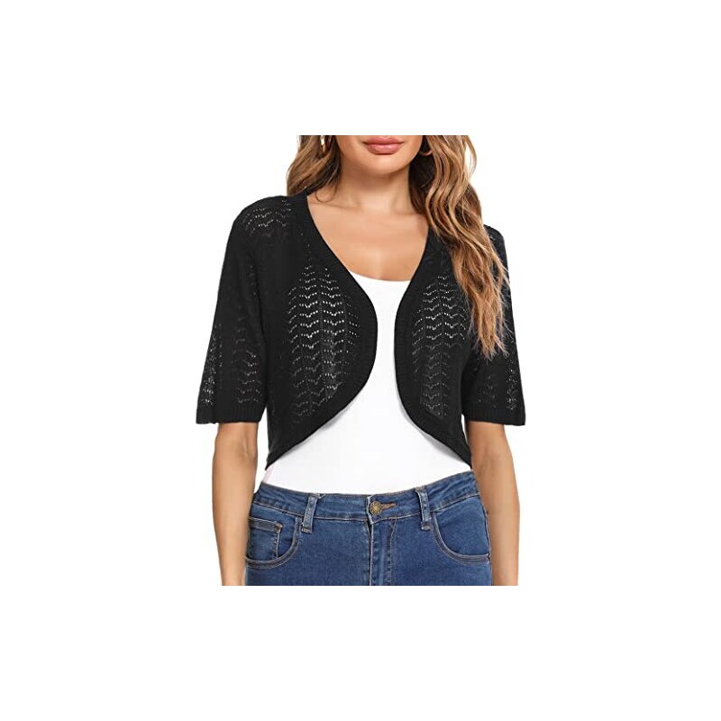 Boléro Femme Manches Courtes - Coprispalle à Nouer - Basic Coloré - Taille Regular - Neuf Avec étiquettes