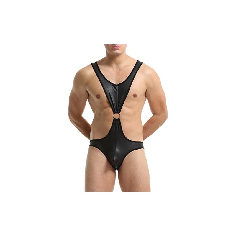 GUKOO Uomini Sexy Breve Pelle Slip Intimo Bikini Traspirante Morbidi Underwear Boxer Mutande - Foto 9