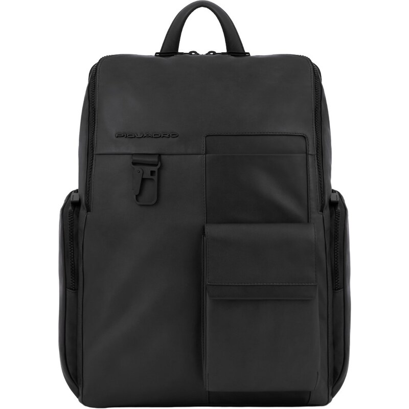 Sac à Dos Piquadro CA3869p15s, Cuir Noir, Homme, Neuf Avec étiquettes, Italie