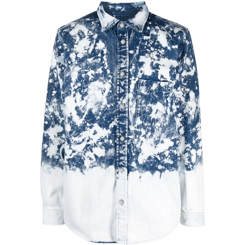 DARKPARK Camicia con effetto schiarito - Blu
