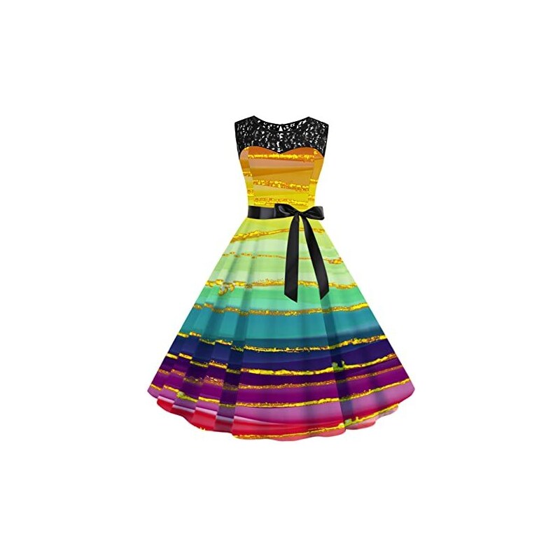 Robe Vintage Années 50 – Style Rockabilly Zazou – Taille 36/38 En Coton – Couleur Multicolore, Vrai Vintage !