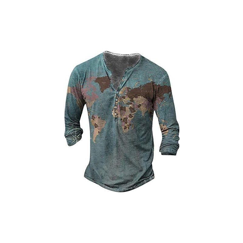 HOTake Henley Shirt Uomo - Maglietta A Maniche Corte In Misto Cotone Elasticizzato - Vestibilità Slim Con Bottoni - Colori: Nero, Bianco, Blu, Verde Militare - Taglie S-3XL - 2