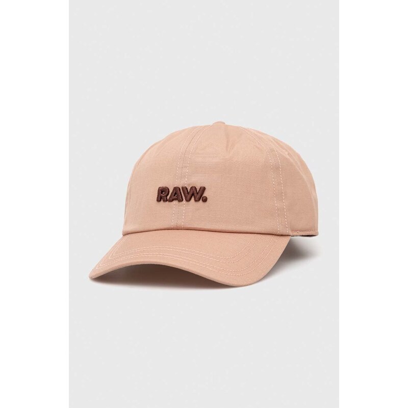 G-Star Raw berretto da baseball in cotone colore beige con applicazione