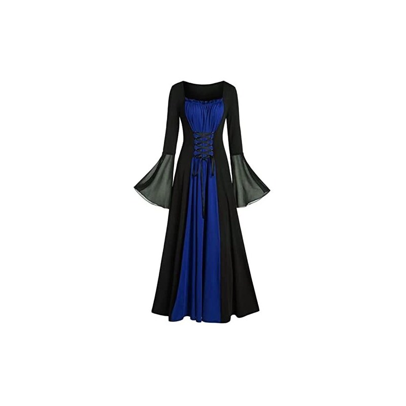 Abito Gotico Medievale Donna - Vita Alta, Maniche Corte, Stile Vintage Per Halloween E Feste Rinascimentali - Foto 7