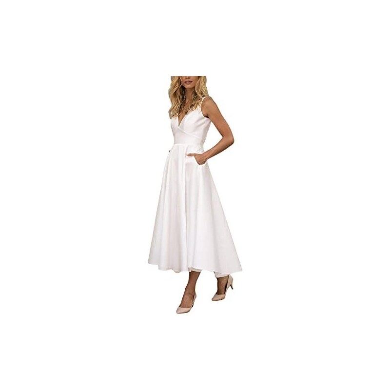 SOMTHRON Abito da sera da donna, senza maniche, senza maniche, con spalline sottili, in raso, da cocktail, da cocktail, da spiaggia, con motivo leopardato, Rosso2., XS