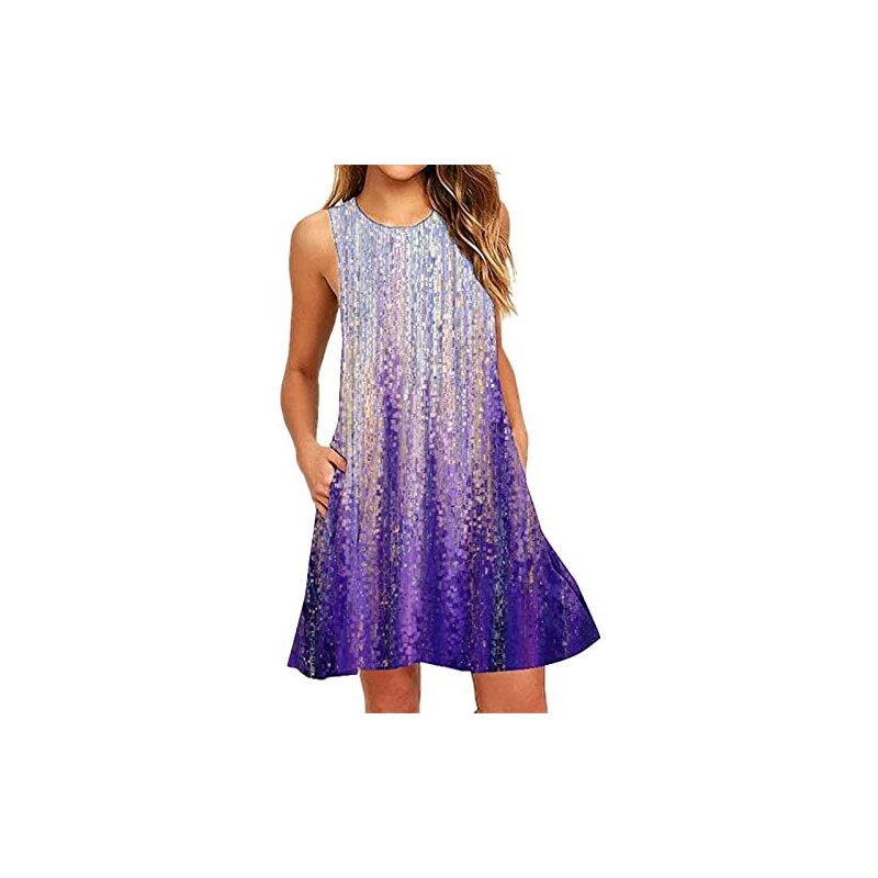 Abito da Spiaggia da Donna, Girocollo, Senza Maniche, Lavorato a Maglia, Bikini, Copricostume, Maxi Abito All'uncinetto (L