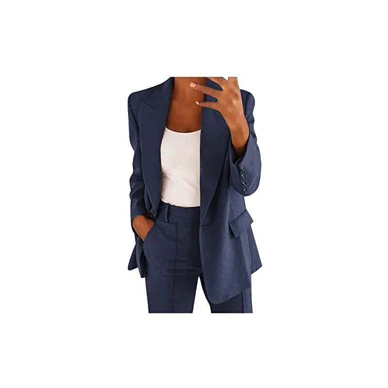 Completo Tailleur Donna Elegante Pantaloni E Giacca - Taglie Forti, Per Cerimonia, Ufficio E Lavoro
